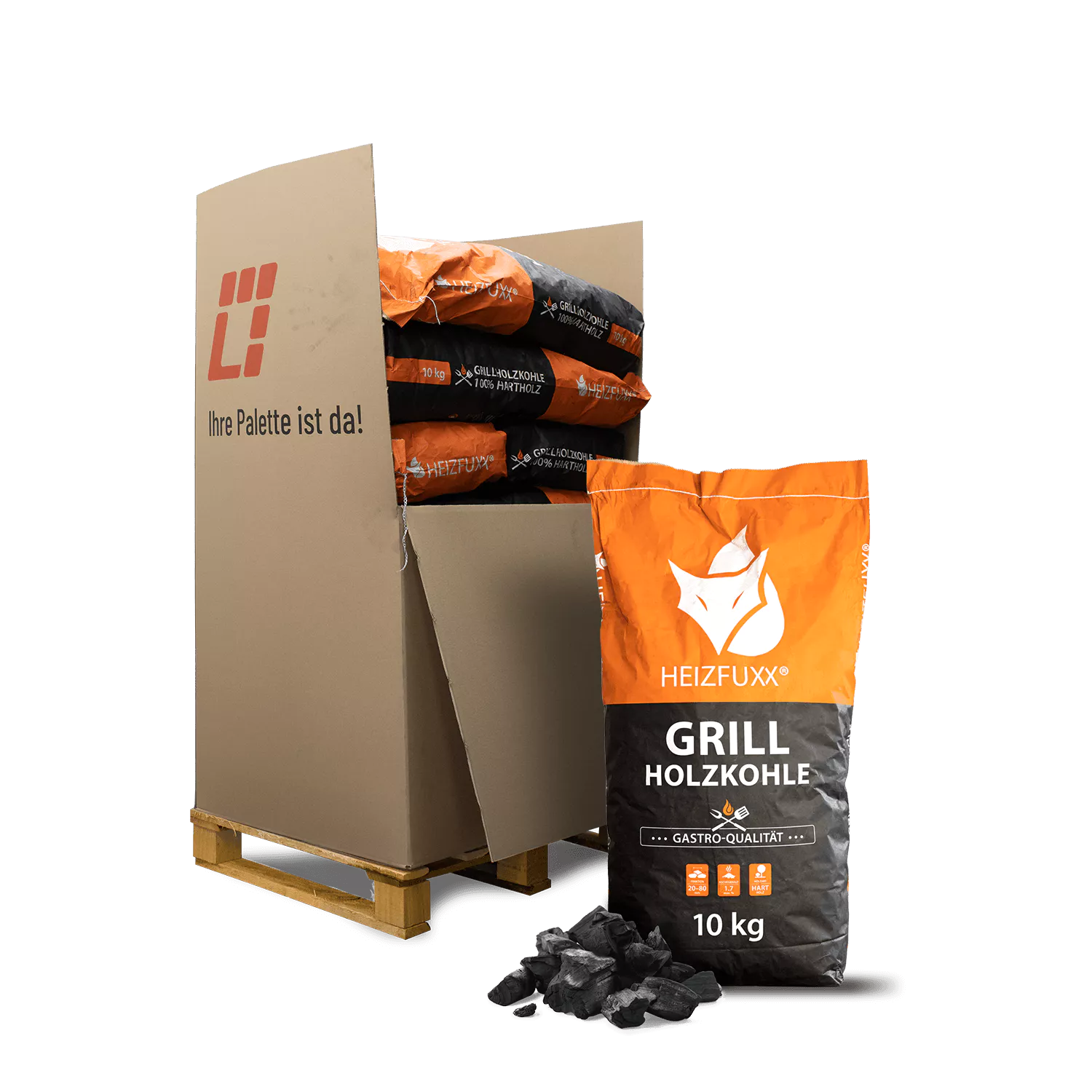 Grillholzkohle » Gastro-Qualität « 12 x 10 kg
