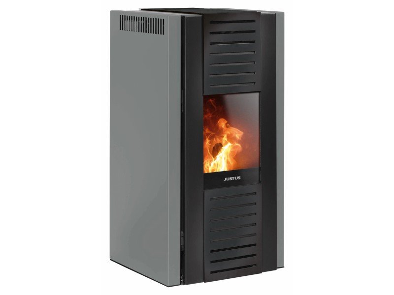 Justus Pelletofen Sirkos Aqua 2.0 Stahl Taupe 9,4 kW wasserführend