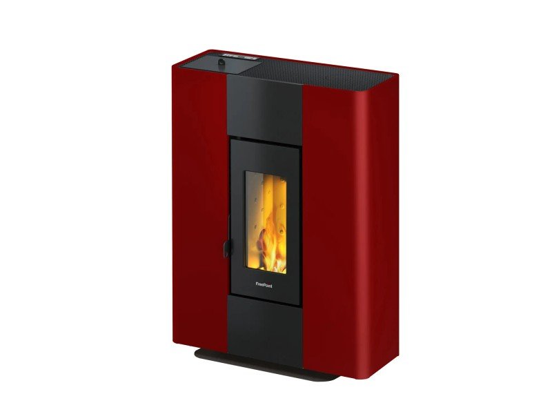 Freepoint Pelletofen Roxy Stand Stahl Bordeaux 7 kW