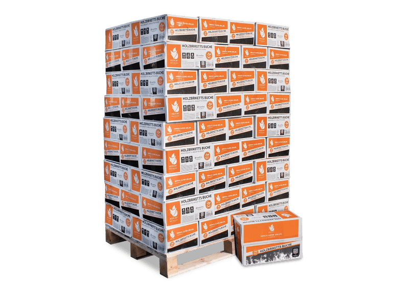 Heizfuxx Nestro M Holzbriketts Hartholz im Karton 12kg x 81 Karton 972kg Palette